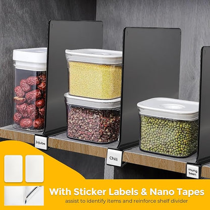 JOY DECOR 8 Pack Acrylic Matte Black Shelf Dividers - Image 4