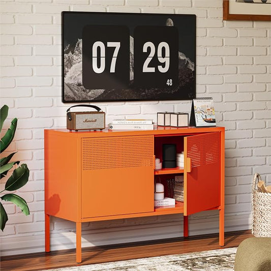 COFaR TV Stand for TVs up to 75 Inch, Metal Entertainment Center by COFAR