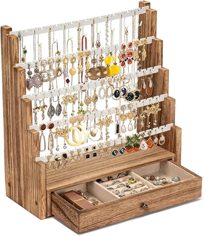Pinzoveco Earring Organizer, 5 Layer Earring Holder Organizer by Pinzoveco