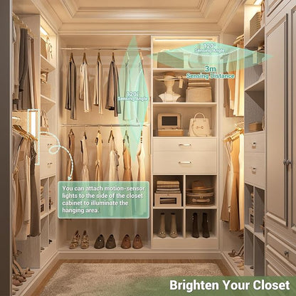 Besiost Closet System with Smart Sensor Lights, 4-8 FT Closet Organizer System - Image 6