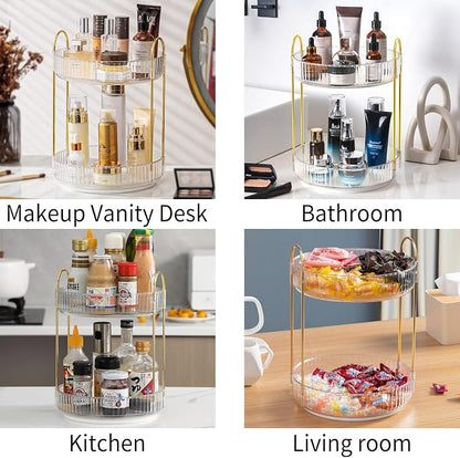 360 Rotating Makeup Organizer for Vanity, Bathroom Countertop Spinning Perfume - Image 6