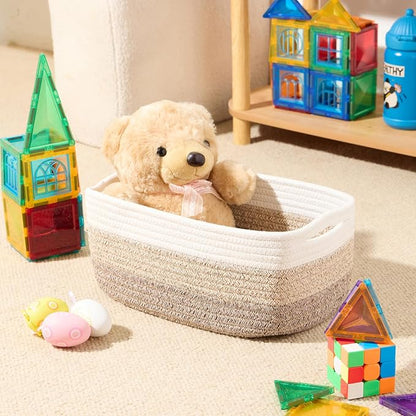 Small Storage Baskets for Organizing | Closet Organizer Bins | Shelf Toy Basket - Image 4