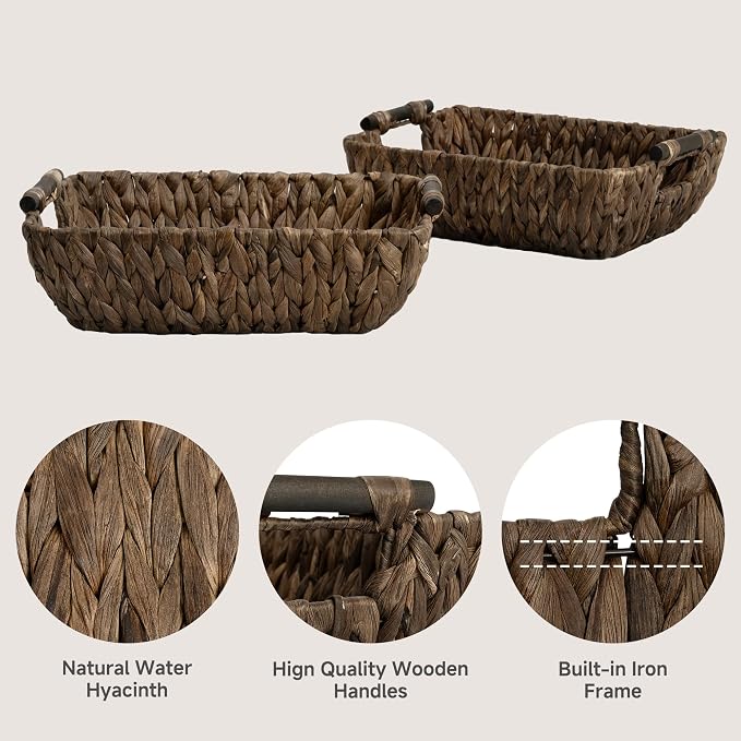 StorageWorks Wicker Baskets for Organizing, Woven Basket - Image 3