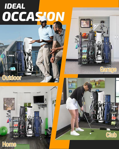 PLKOW Golf Bag Storage Garage Organizer, Extra Large Size Golf Bag Storage - Image 6