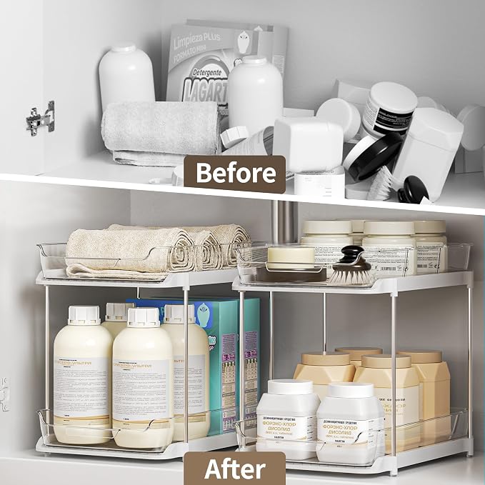 Delamu 2-Tier Multi-Purpose Bathroom Under Sink Organizers and Storage - Image 6