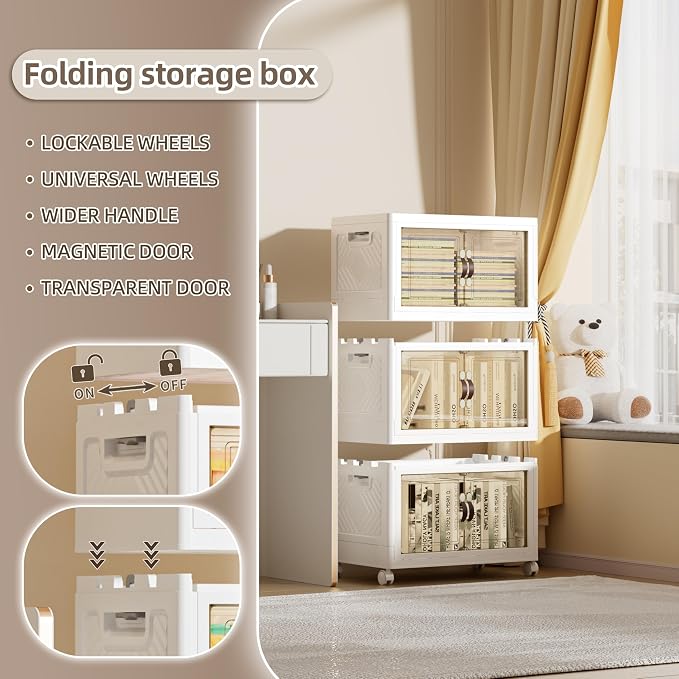 148 QT / 37 Gal Rolling Foldable Storage Cabinet - Image 5