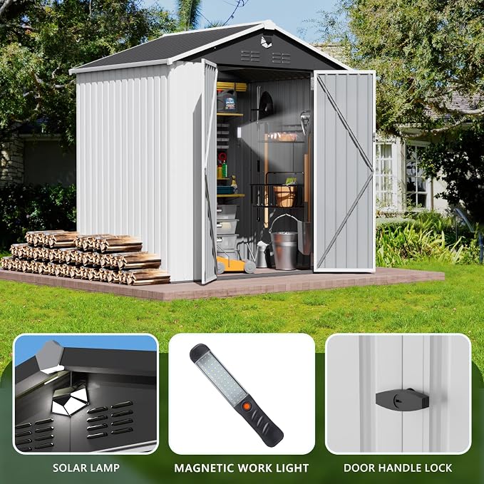 Metal Storage Shed, Outdoor Storage Building 8x6, Large Backyard Shed - Image 3