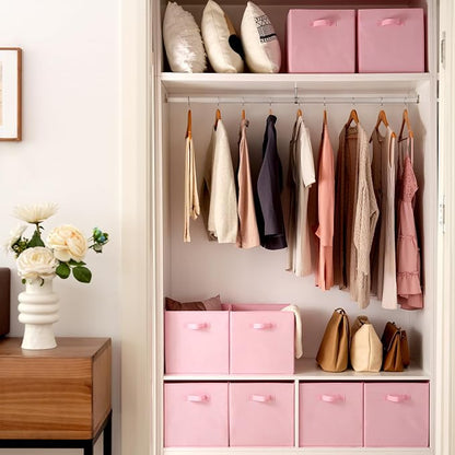 GRANNY SAYS Pink Cube Storage Bins, 13x13 Storage Cube Organizer, Decorative - Image 3