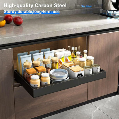 Mustorn 2 Pack Pull Out Cabinet Organizer, Expandable Slide Out Drawers - Image 7
