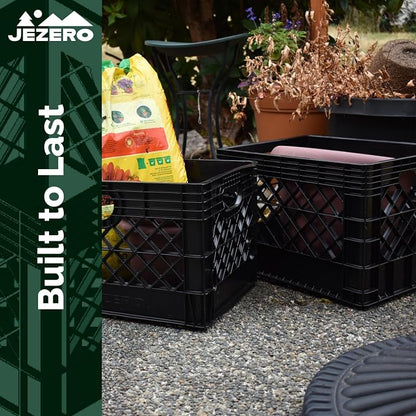 JEZERO 20 Quart 3-Pack Heavy Duty Plastic Crate | Stackable Multi-Purpose - Image 6