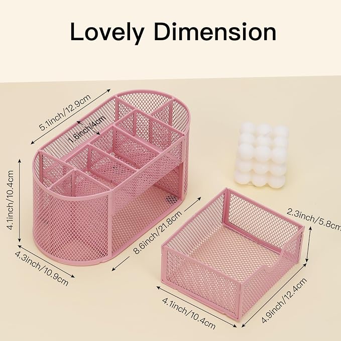EOOUT Pink Desk Organizer, Pen Holder - Image 2