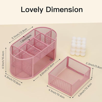 EOOUT Pink Desk Organizer, Pen Holder - Image 2