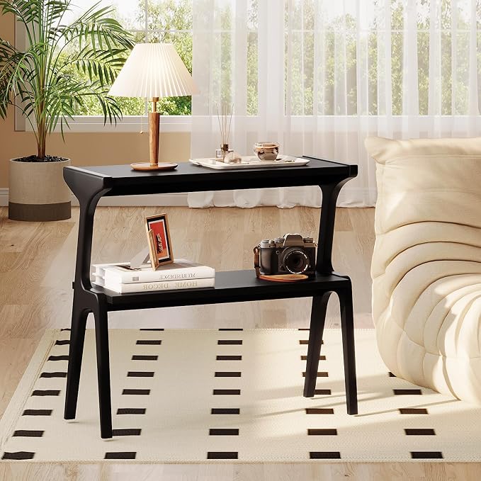 Set of 2 Solid Wood End Table, 2-Tier Side Table - Image 8