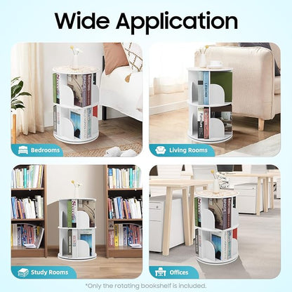 Rotating Bookshelf, 360° Spinning Bookcase - Image 3