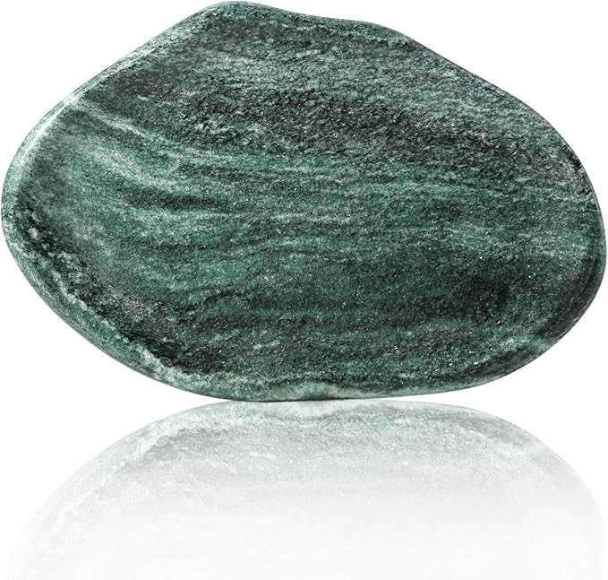 Koville Green Marble Cloud Shape Vanity Tray, Serving Stone Key Tray by Koville