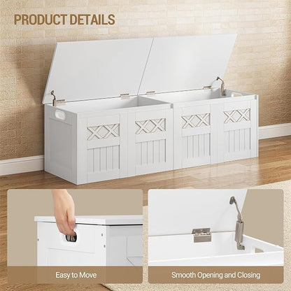 Hzuaneri 59" Storage Bench, Lift Top, 268L/70 Gal Large Storage Chest | | 330lb - Image 4
