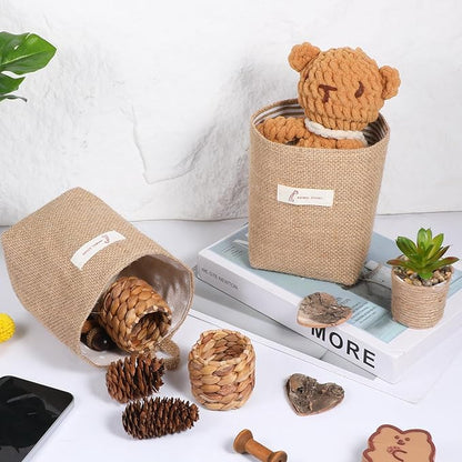 2 Pack Hanging Basket for Door, Small Jute Wall Storage, Hanging Storage Bags - Image 6