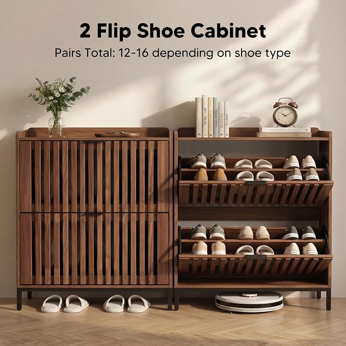Shoe Cabinet for Entryway, Slim Freestanding Shoe Rack Organizer - Image 3