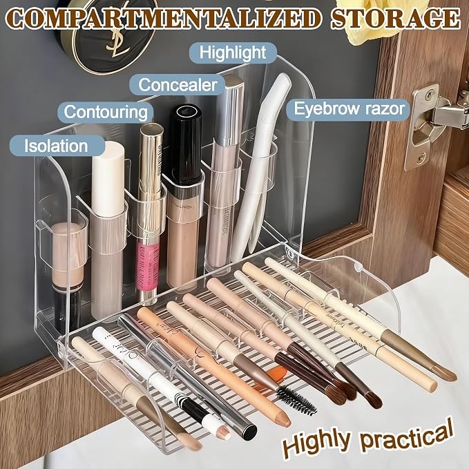 Wall-Mounted Makeup Organizers, 16-Slot Eyeliner Lip Liner Organizer Holder - Image 7