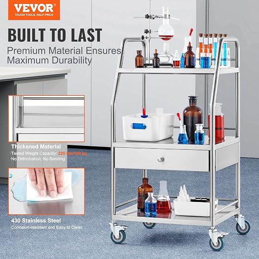 VEVOR Stainless Steel Utility Cart - Image 2