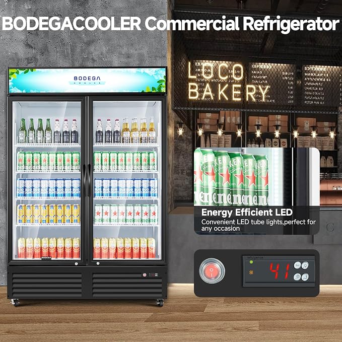 BODEGACOOLER Commercial Merchandiser Refrigerator, 2 Glass Door Commercial - Image 6
