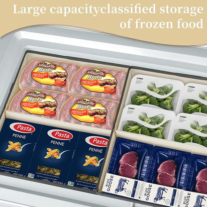Flenpptly Freezer Organizer Bins, 4 Pack Freezer Storage Bins, Dark Grey | - Image 4