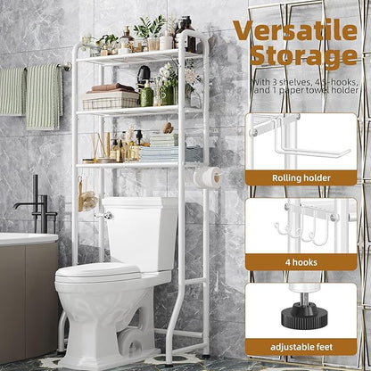 Simple Trending Over The Toilet Storage Rack, Metal 3 Tier Bathroom Organizer - Image 6
