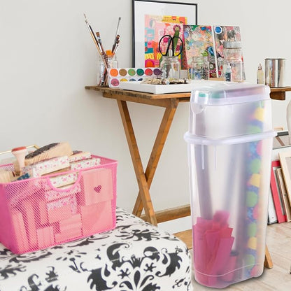Rubbermaid Wrap N' Craft Plastic Wrapping Paper Organizer Storage Container - Image 6