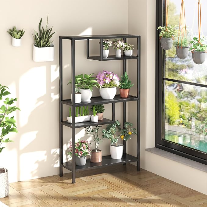 Metal Storage Shelves, 70.9” Tall Geometric Bookshelf, Floor Standing Display - Image 7