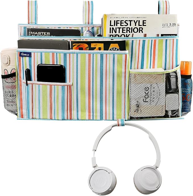 Surblue Bedside Caddy Hanging Bed Organizer Storage Bag Pocket - Image 2