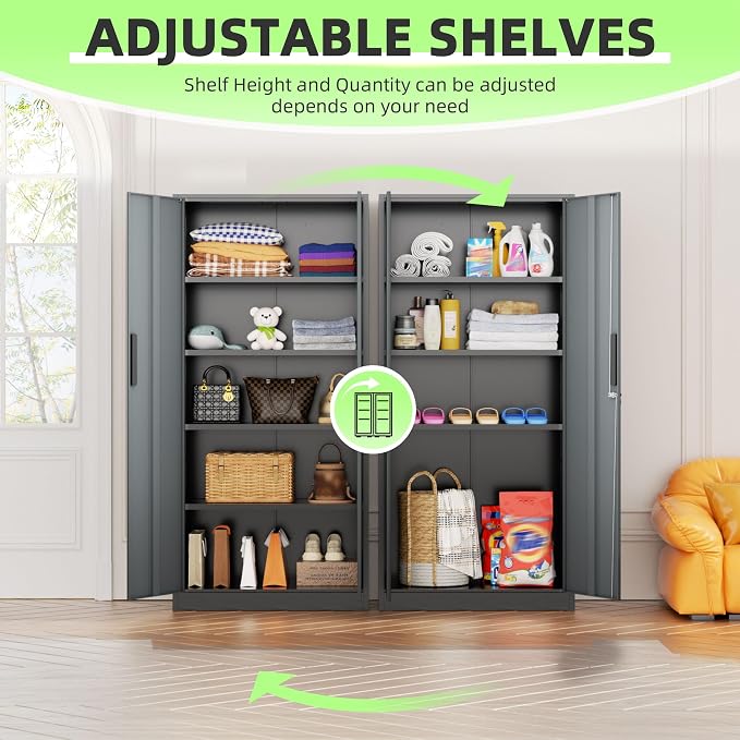 INTERGREAT Metal Storage Cabinet, Tall Metal Cabinet - Image 6