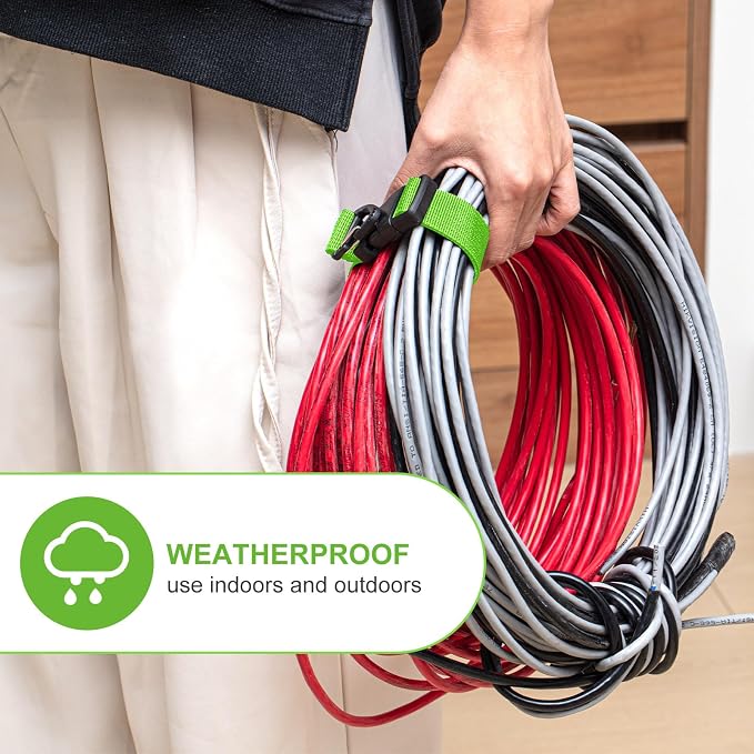 6 Pack 17 Inch Adjustable Extension Cord Holder Organizer - Image 4
