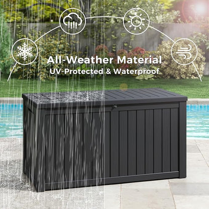 KAMABOKO Outdoor Storage Box, 180 Gallon Large Outdoor Resin Deck Box, Storage - Image 3