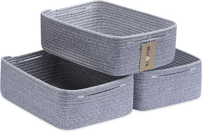 Large Shallow Organizing Baskets 15x11x5.1 Inches by MiniArkStorageBasketsHome