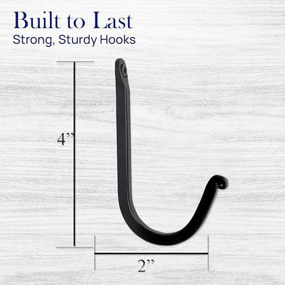 The Metal Magician Single Prong Wrought Iron Hooks, Vintage Hand Forged Iron - Image 2