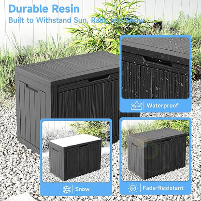 EasyUp 56 Gallon Outdoor Storage Box Waterproof, UV Resistant Deck Box Outdoor - Image 5