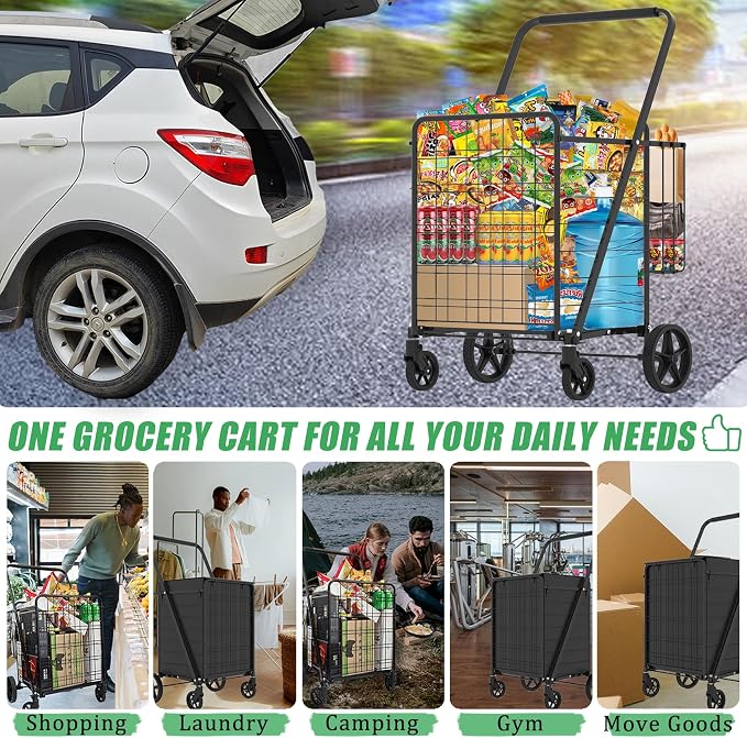 Heavy Duty Folding Shopping Cart - Image 7