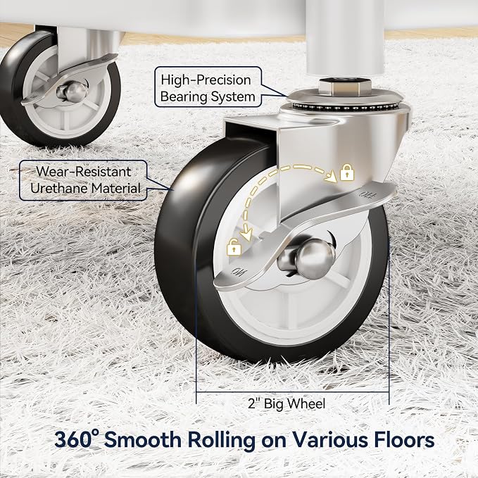 YASONIC Metal 3 Tier Rolling Cart - Image 5