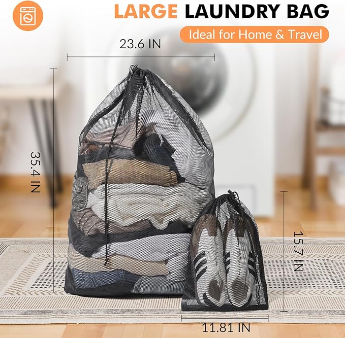 2 Pack Mesh Laundry Bags - Image 2