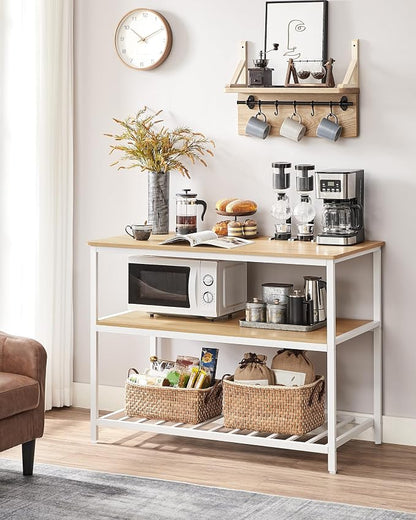 VASAGLE Kitchen Island with 3 Shelves, 47.2 Inches Width Kitchen Shelf with - Image 4