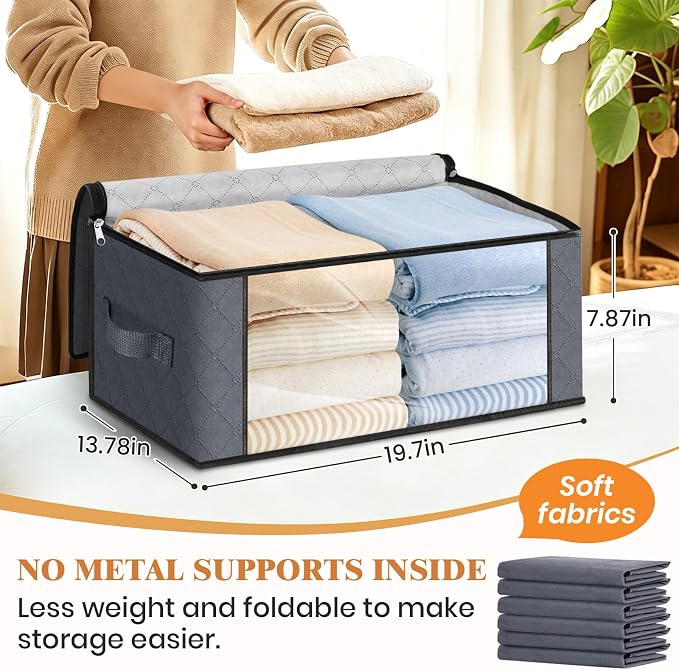 Fab totes 35L Closet Organizers and Storage, Foldable Under Bed Storage - Image 2