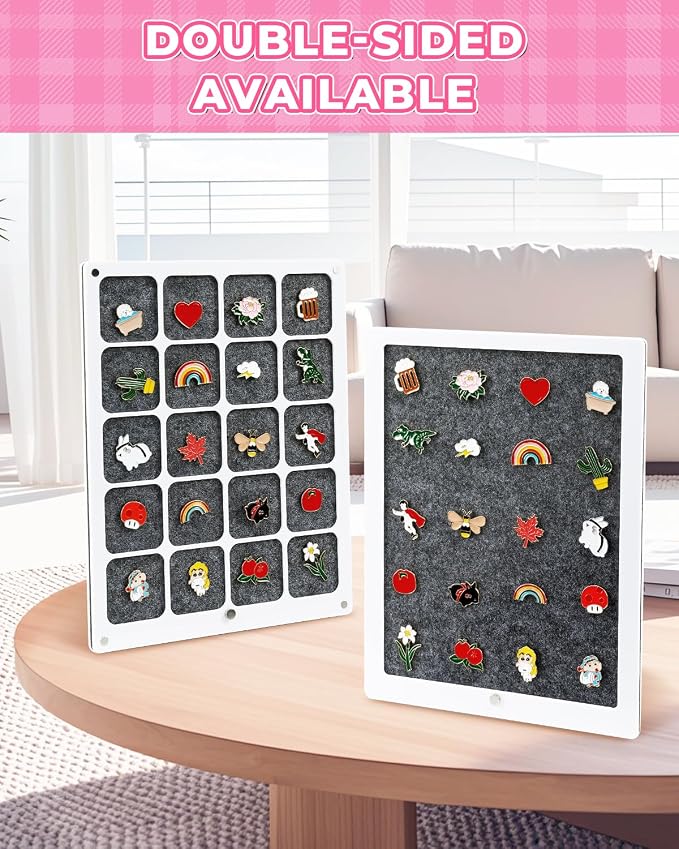 UCEC 20 Grids Clear Acrylic Pin Display Board & 50 PCS Rubber Pin Backs - Image 5