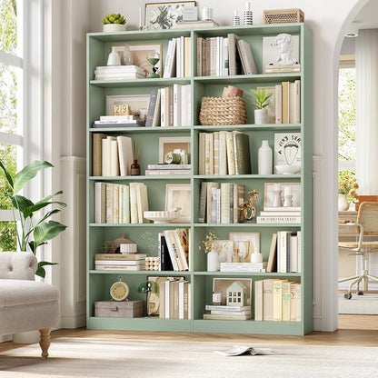 FACBOTALL Bookshelf and Bookcase, 6-Tier Double Wide Bookshelves, Freestanding - Image 4