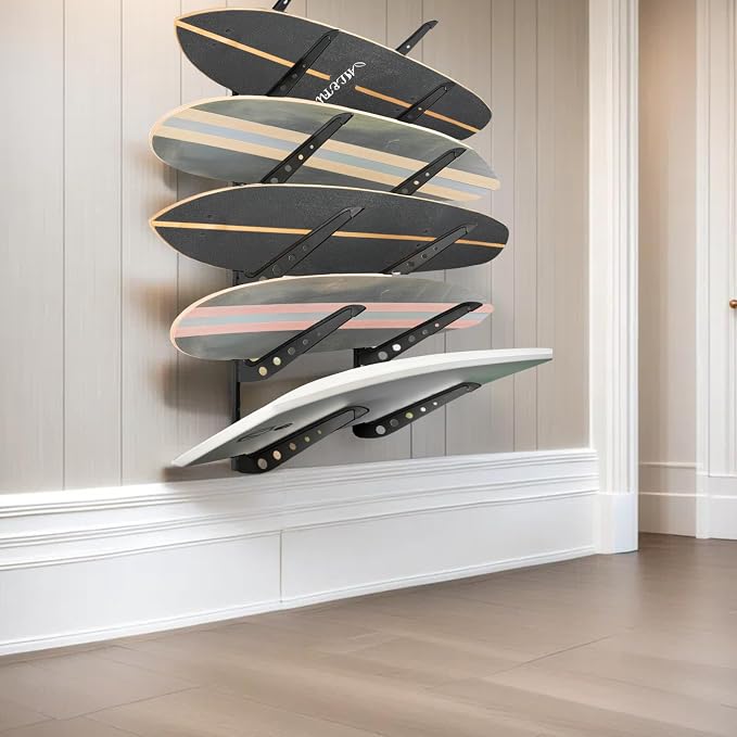 Snowboard Wall Mount, Adjustable 5/6 Board Surfboard Rack, Surfboard Wall - Image 6