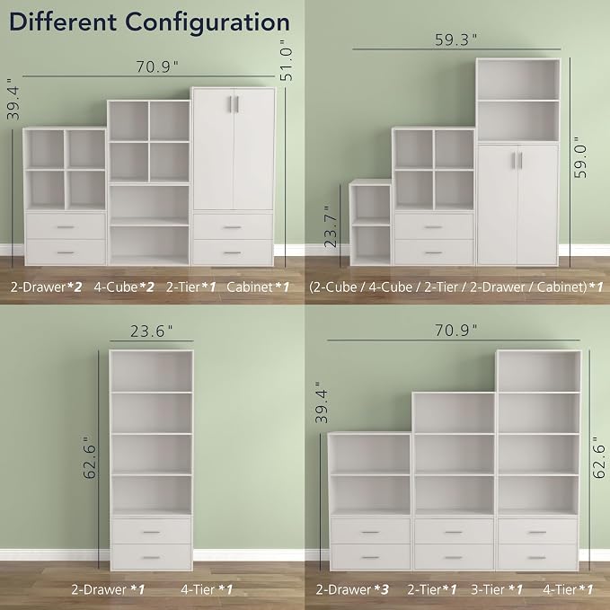Homes: Inside + Out Apexa 2-Drawer Wooden Stackable Storage Drawers, Small Food - Image 9