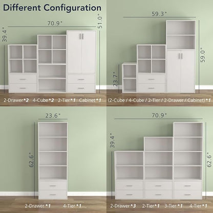 Homes: Inside + Out Apexa 2-Drawer Wooden Stackable Storage Drawers, Small Food - Image 9