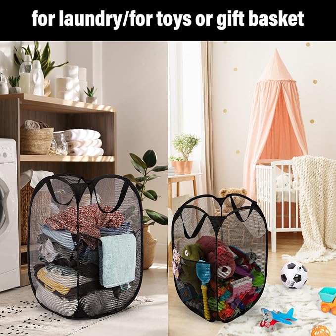 BATTOO Deluxe Strong Mesh Pop up Laundry Hamper Basket - Image 5