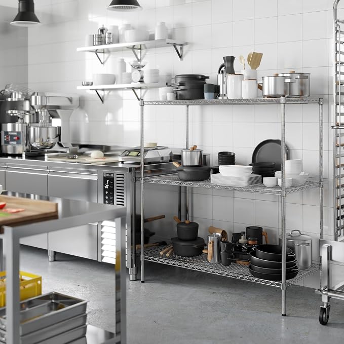 24" Deep x 48" Wide x 54" Height Wire Shelving Kit | 3-Tier | NSF Commercial - Image 7