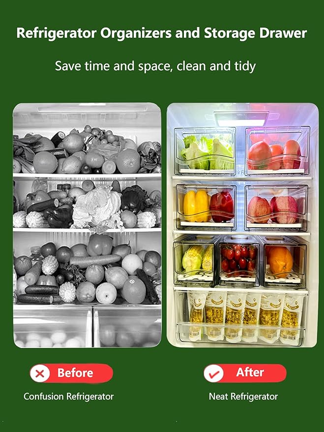 Refrigerator Organizers and Storage Drawer, Stackable Fruit Storage Containers - Image 3