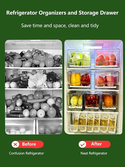Refrigerator Organizers and Storage Drawer, Stackable Fruit Storage Containers - Image 3